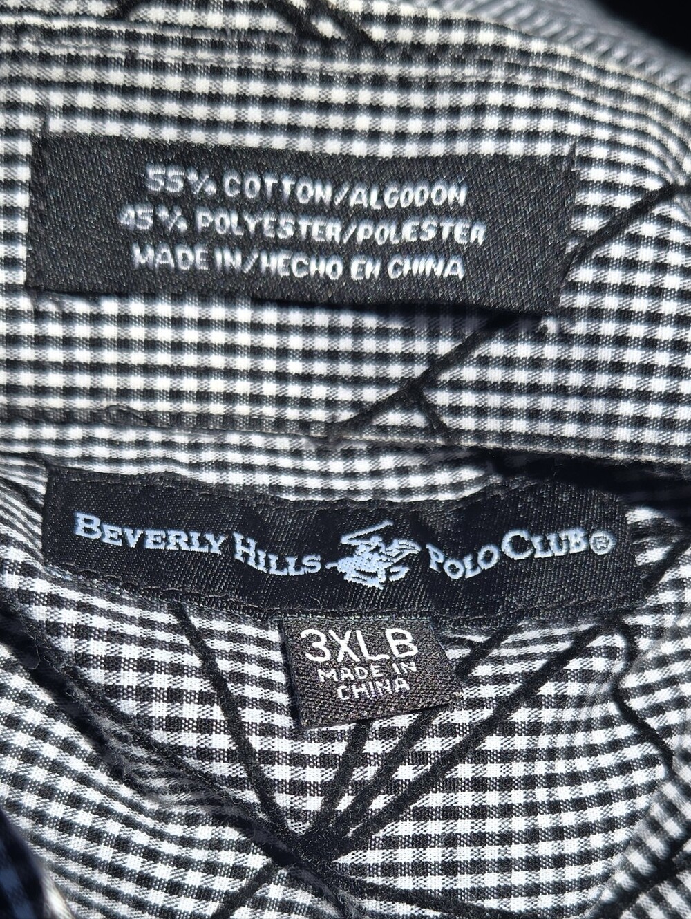 Beverly Hills Polo Club Black & White Abstract Line Dress Shirt - Picture 2 of 7